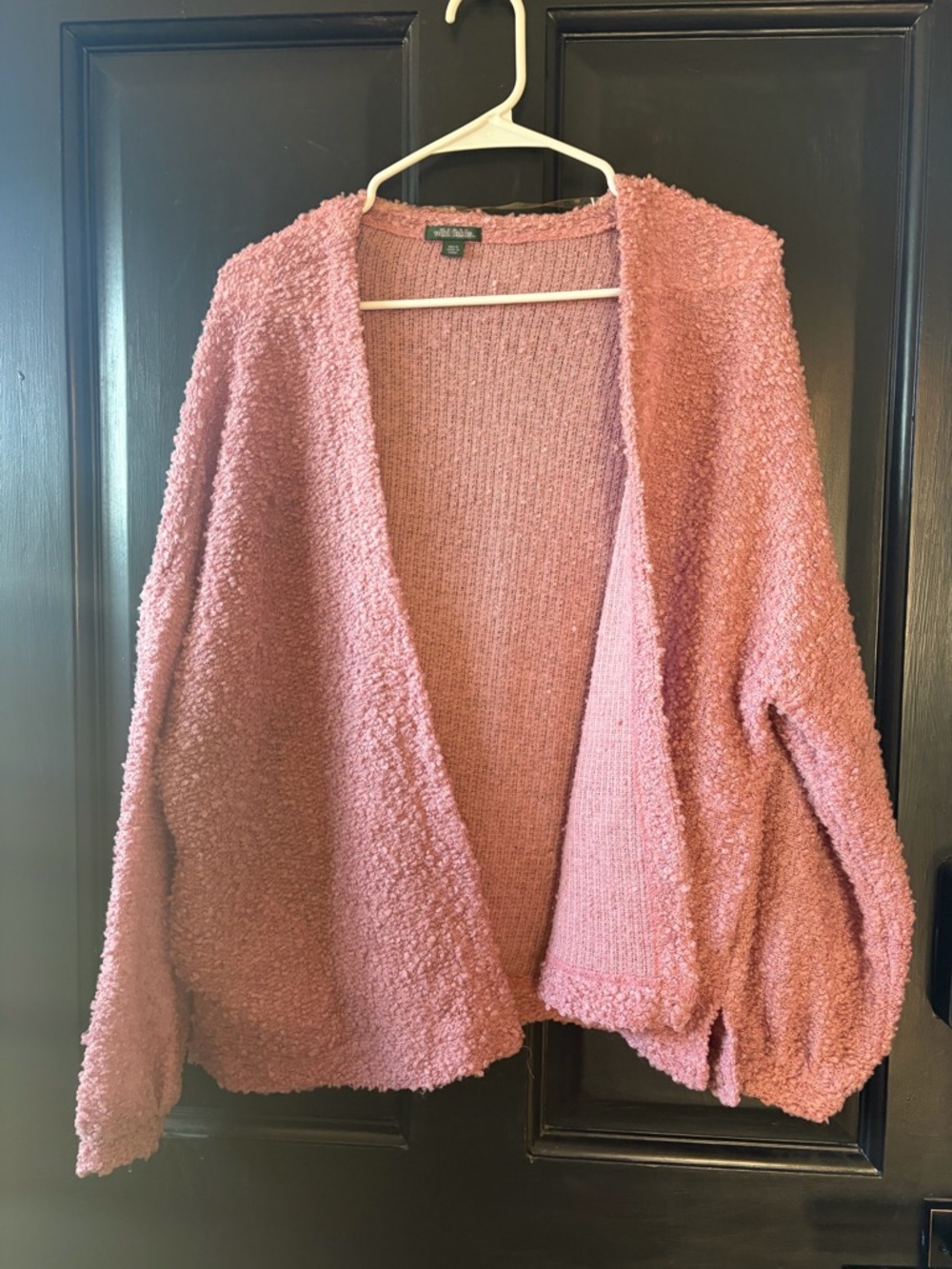 wild fable Dusty Pink Bouclé Open-Front Cardigan